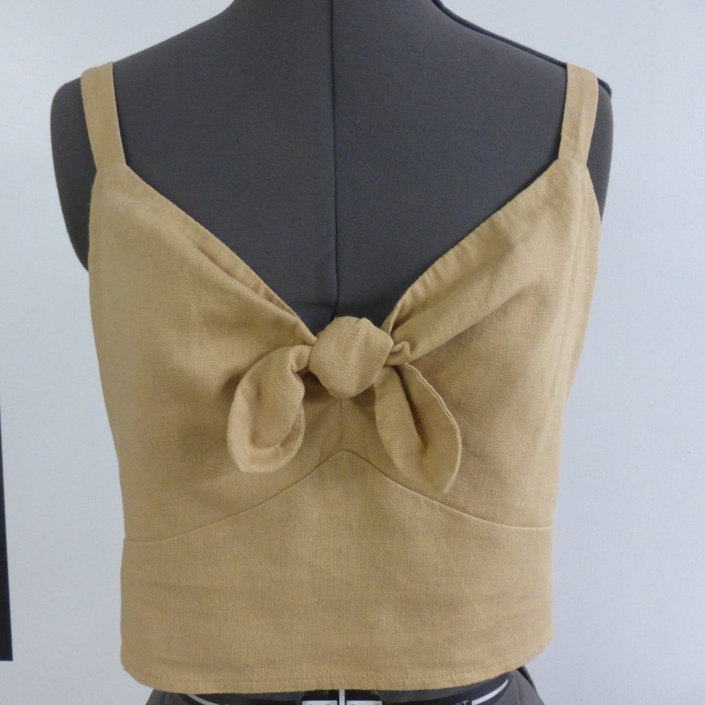 Universal Thread Women's Wheatfield Tan Cropped Top Large NWT